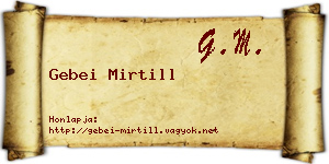 Gebei Mirtill névjegykártya